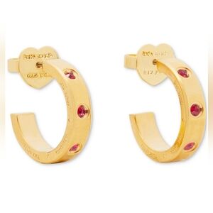 Kate Spade Gold-Tone Stainless Steel Pavé Huggie Hoop Earrings